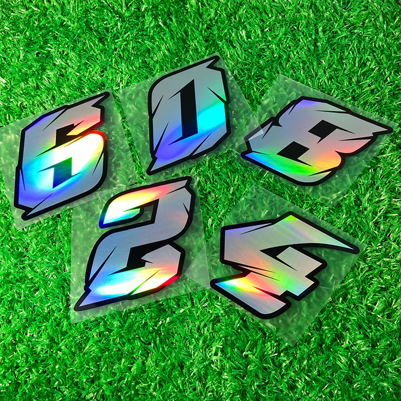 Adesivos para motocicleta com número laser, à prova d'água, tanque de combustível, scooter elétrica, decoração de bicicleta, decalques de vinil duráveis, 1 peça