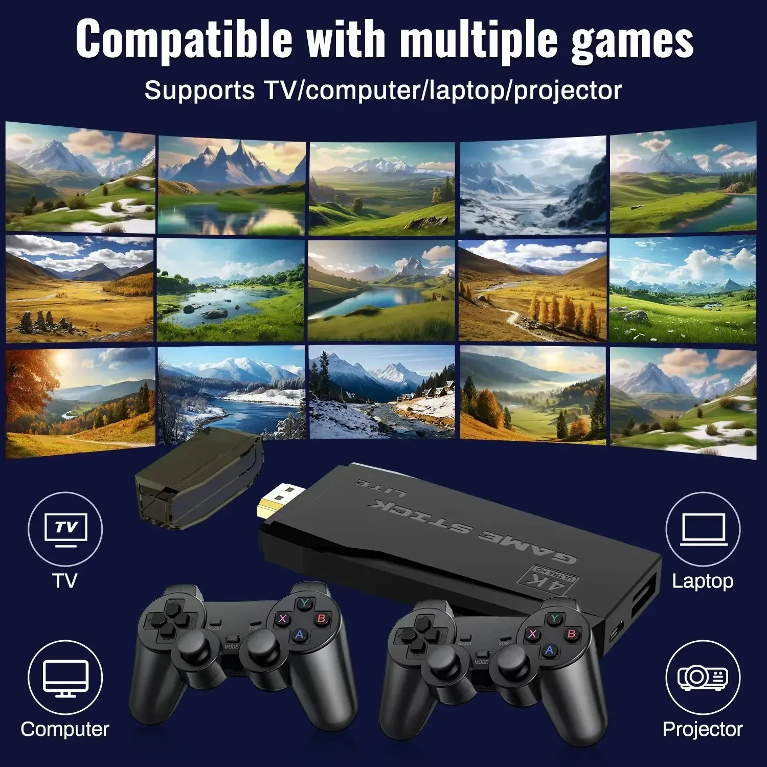 M8 4K ビデオゲームコンソール レトロ携帯ゲームプレーヤー ワイヤレスコントローラーゲームパッド 内蔵20000ゲーム PS1対応 ドロップシッピング