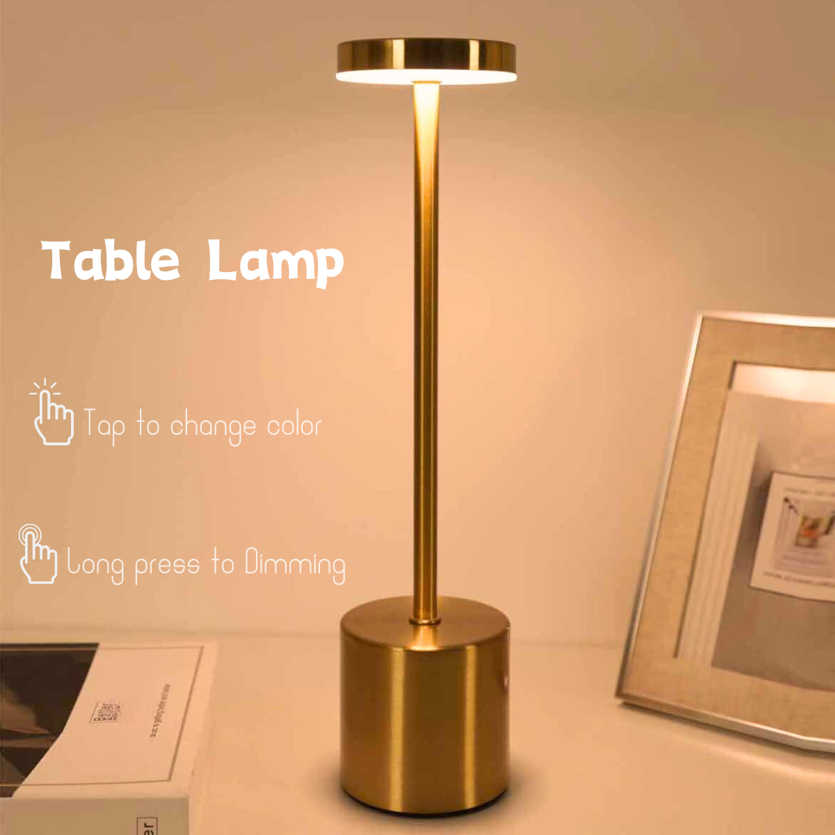 Clearance_USB Metal Rechargeable Desk Writing Lamp Room LED Bedside Decorative Table Lamp Restaurant Bar Desktop Mood Lighting N
