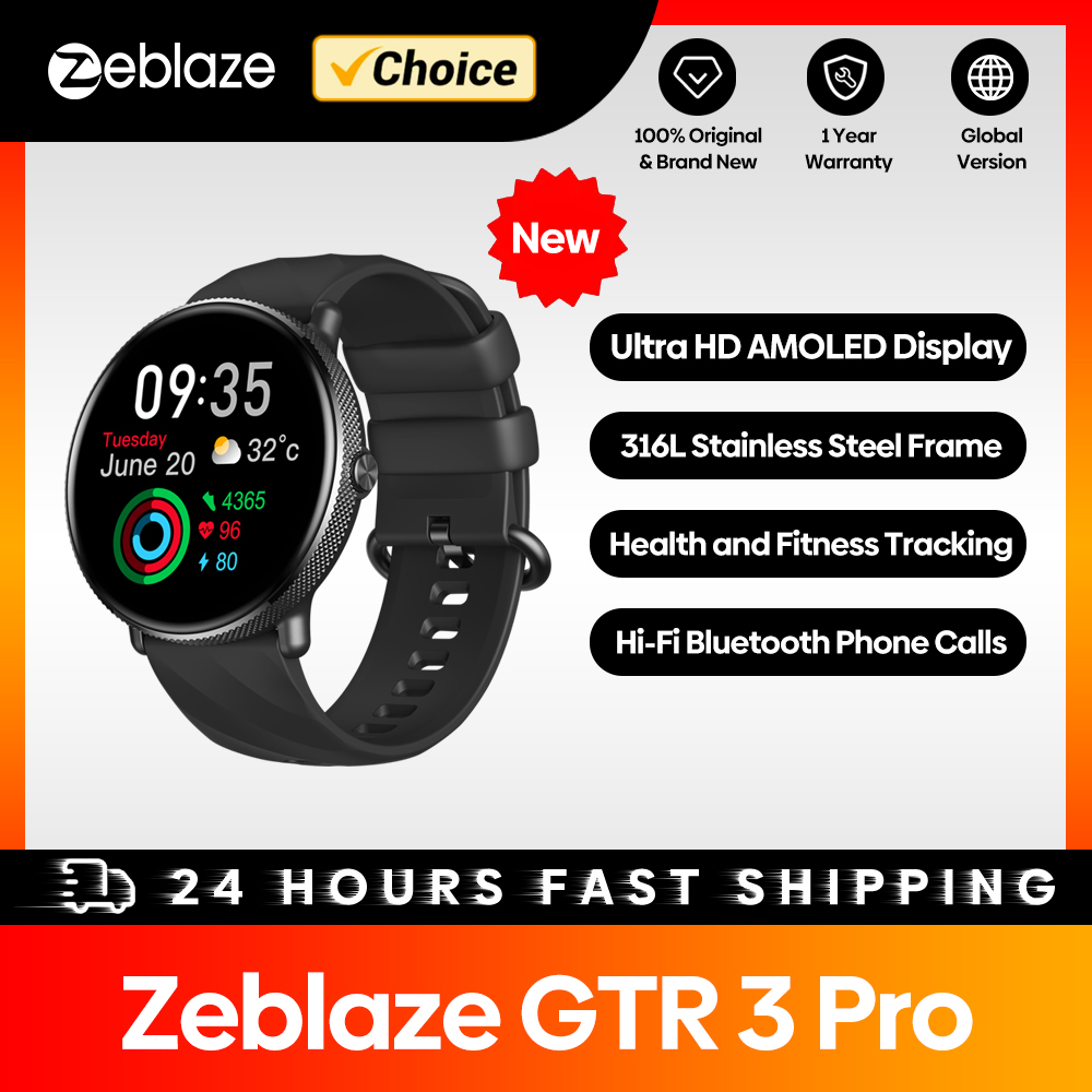 Zeblaze GTR 3 Pro สมาร์ทวอทช์สำหรับผู้ชายและผู้หญิง, นาฬิกาอัจฉริยะสำหรับฟิตเนสสมาร์ทวอท์ช316L