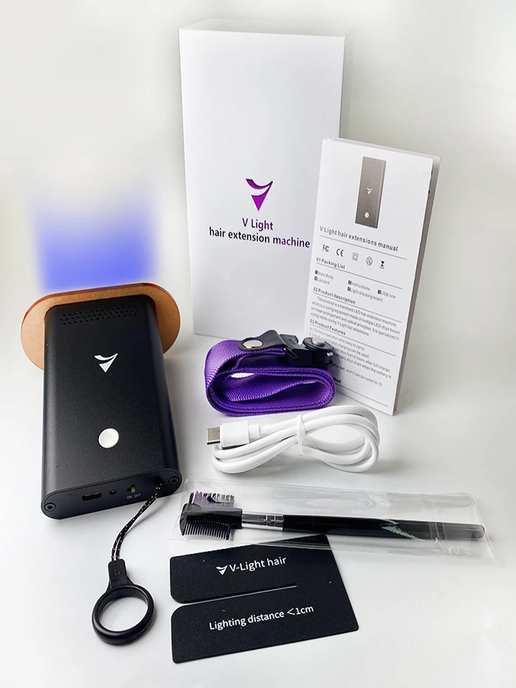V light Hair Extension Machine Set Kit With V light glue Original V Light Technology Tool Hair Extension Machine For Tape glue