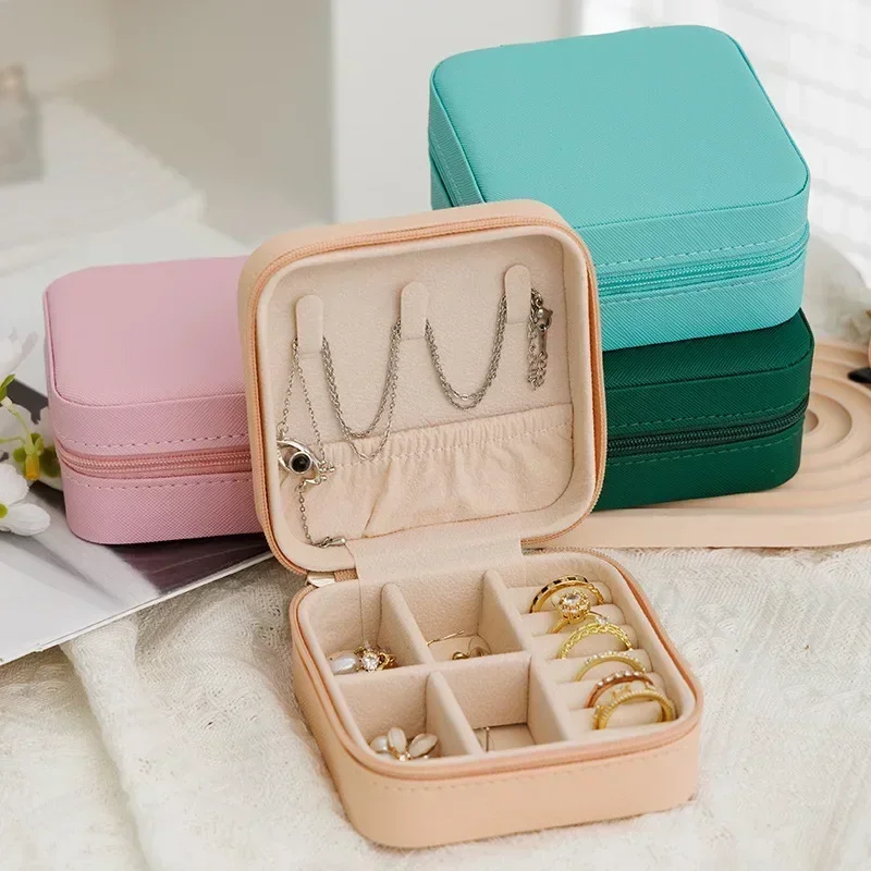 New Jewelry Organizer Display Travel PU Jewelry Case Box Travel Portable Jewelry Box Storage Organizer Earring Holder Gift