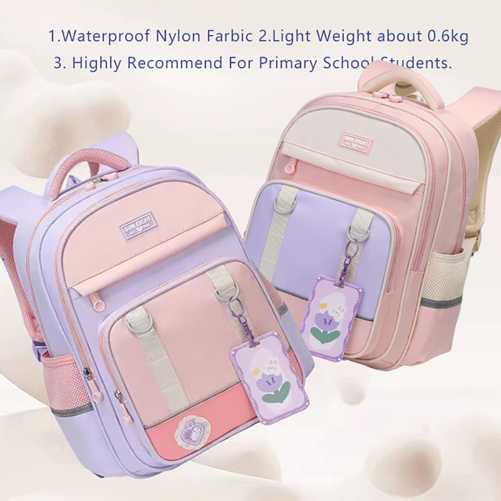 SUN EIGHT 초등학교 가방 소녀 배낭 학생 책가방 방수 나일론