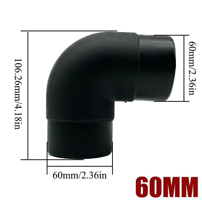 42mm 60mm 75mm 90mm L Shaped Air Ducting Pipe Elbow Outlet Connector Joiner For Webasto Eberspaecher Car Diesel Parking Heater