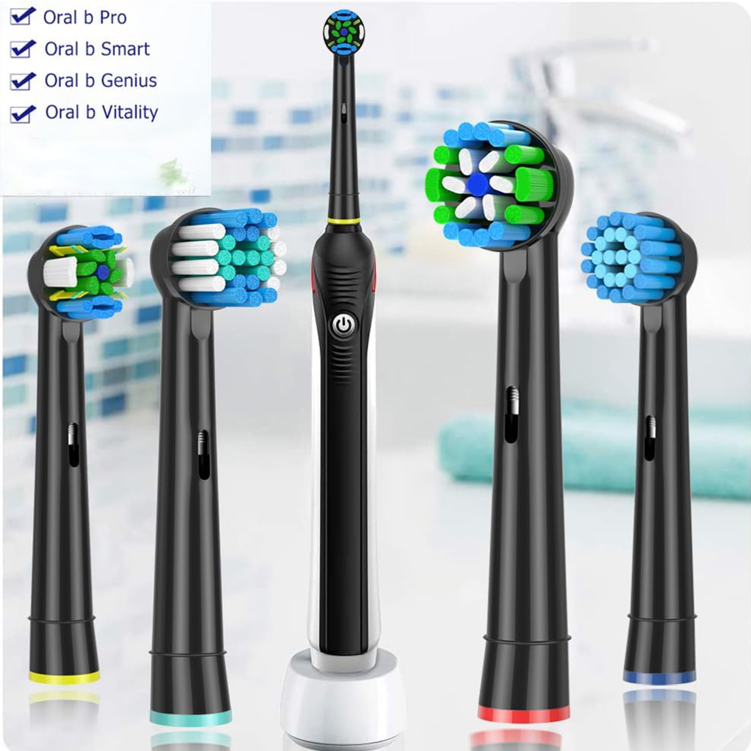 Cabeça de escova para oral b, substituição de cabeça de escova de dentes sensível, sentido limpo, ultrafino, cuidados com as gengivas, cabeça de escova para oralb