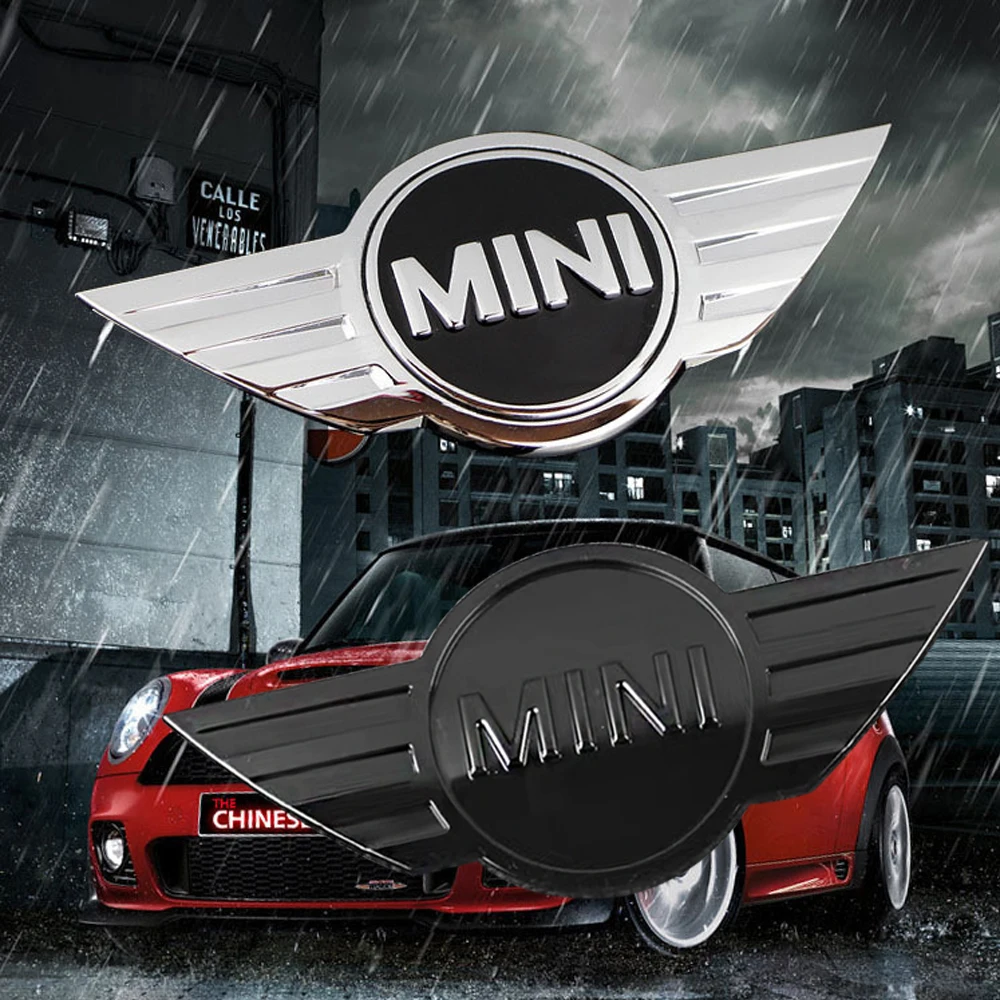 black Mini Emblem ABS Car Front Hood/Rear trunk Badge for BMW Mini cooper R56 R50 R58 R52 R53 R55 f56 f55 Decoration Stickers