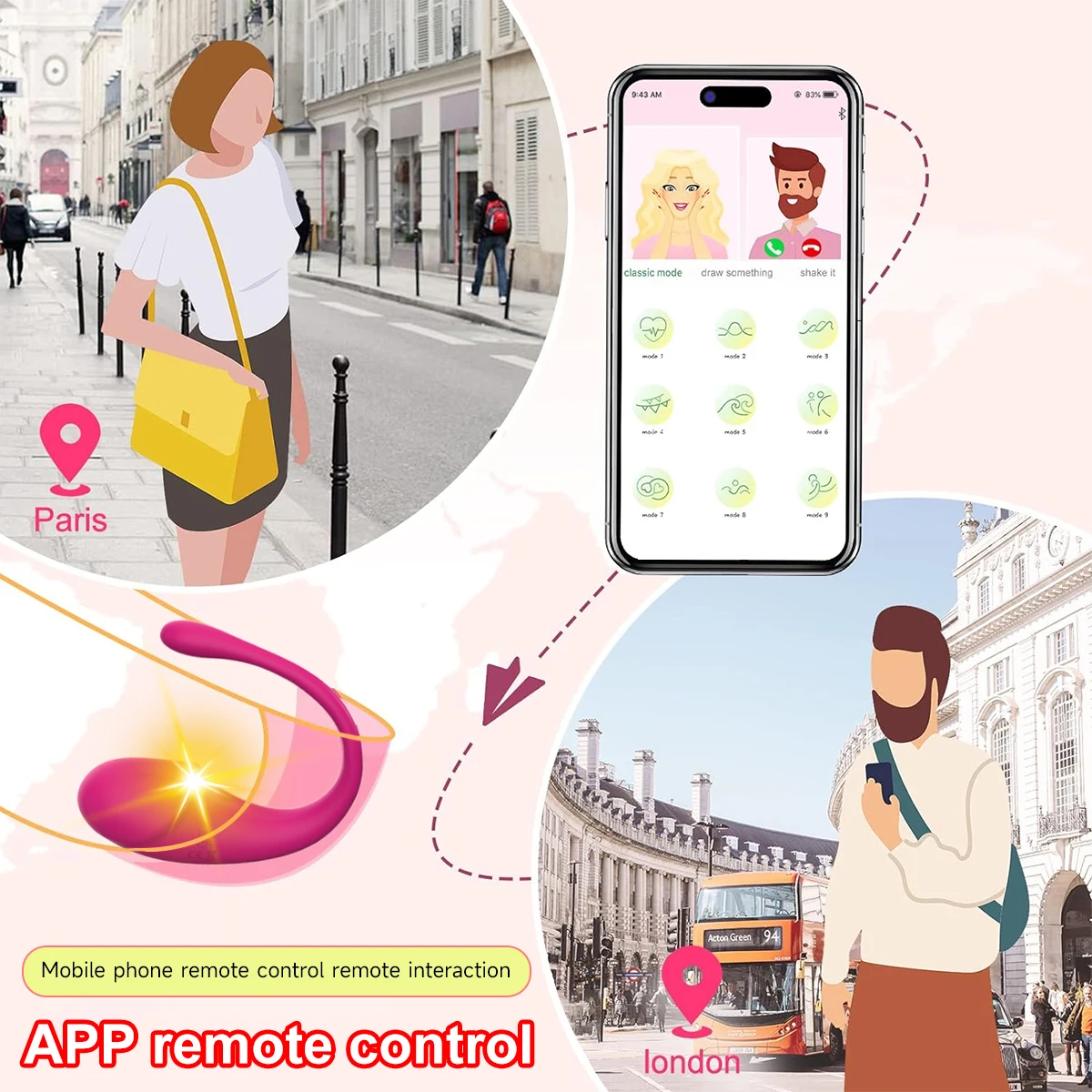 장거리 제어 APP 웨어러블 진동기 G 스팟 질 자극기 딜도 진동 팬티 성인 여성을위한 여성 섹스 토이
