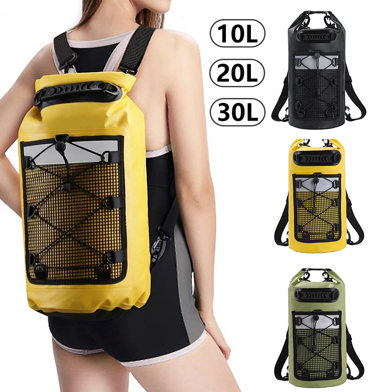 20L/30L Wodoodporna sucha torba z PVC Kobiety Mężczyźni Plecak do pływania Kajak Trekking Drifting Rafting Surfing Żeglarstwo Torba sportowa na zewnątrz