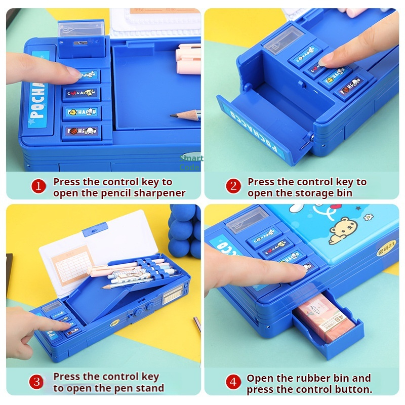 New Sanrio Stationery Box Kuromi Melody Stationery Box Password Lock Multi Functional Large Capacity Pencil Box Children's Gift