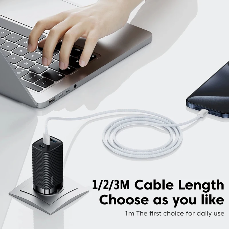 สายชาร์จเร็ว Type C to Type C สีสันสดใส สำหรับ Apple iPhone16 PD 60W รองรับ Huawei Xiaomi Samsung สายถักแบบ Type C อุปกรณ์เสริม