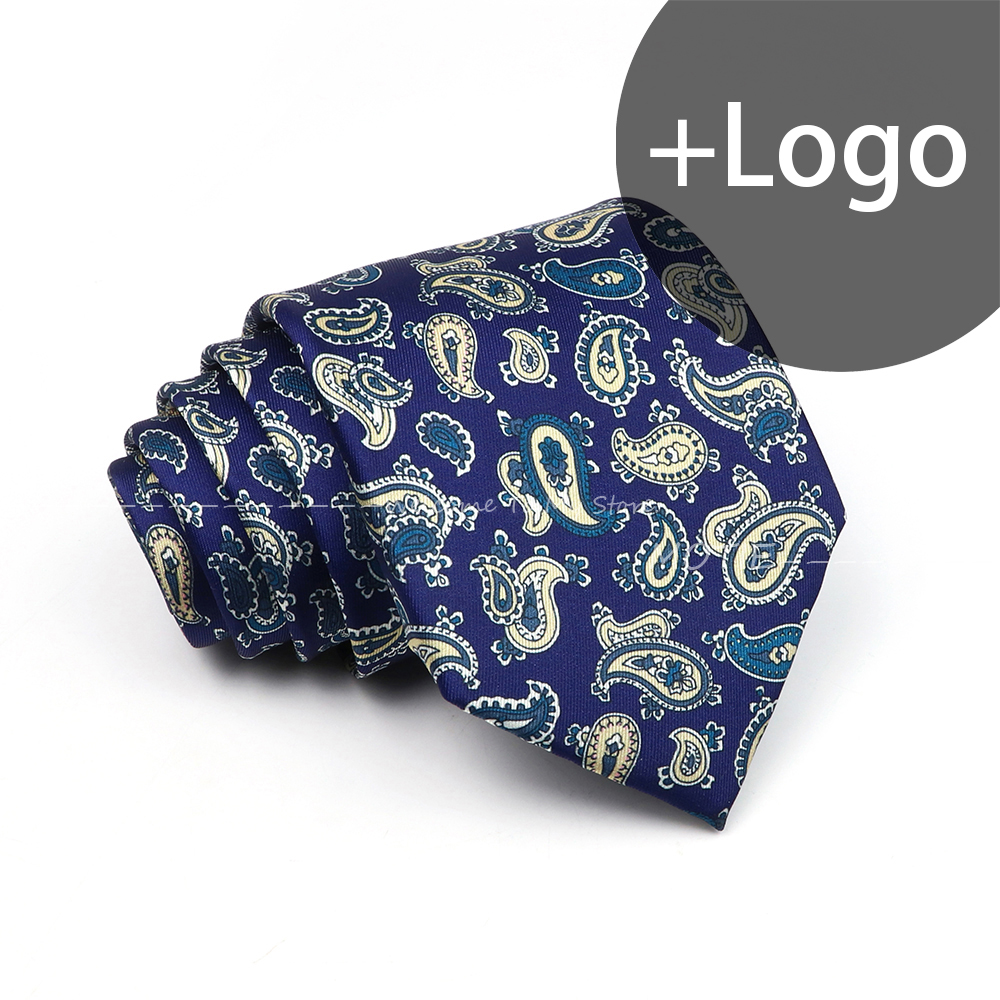 Gorąca sprzedaż wdzięku krawaty poliestrowe niebieskie krawaty Paisley na wesele codzienna koszula garnitur krawat akcesoria dekoracje prezenty
