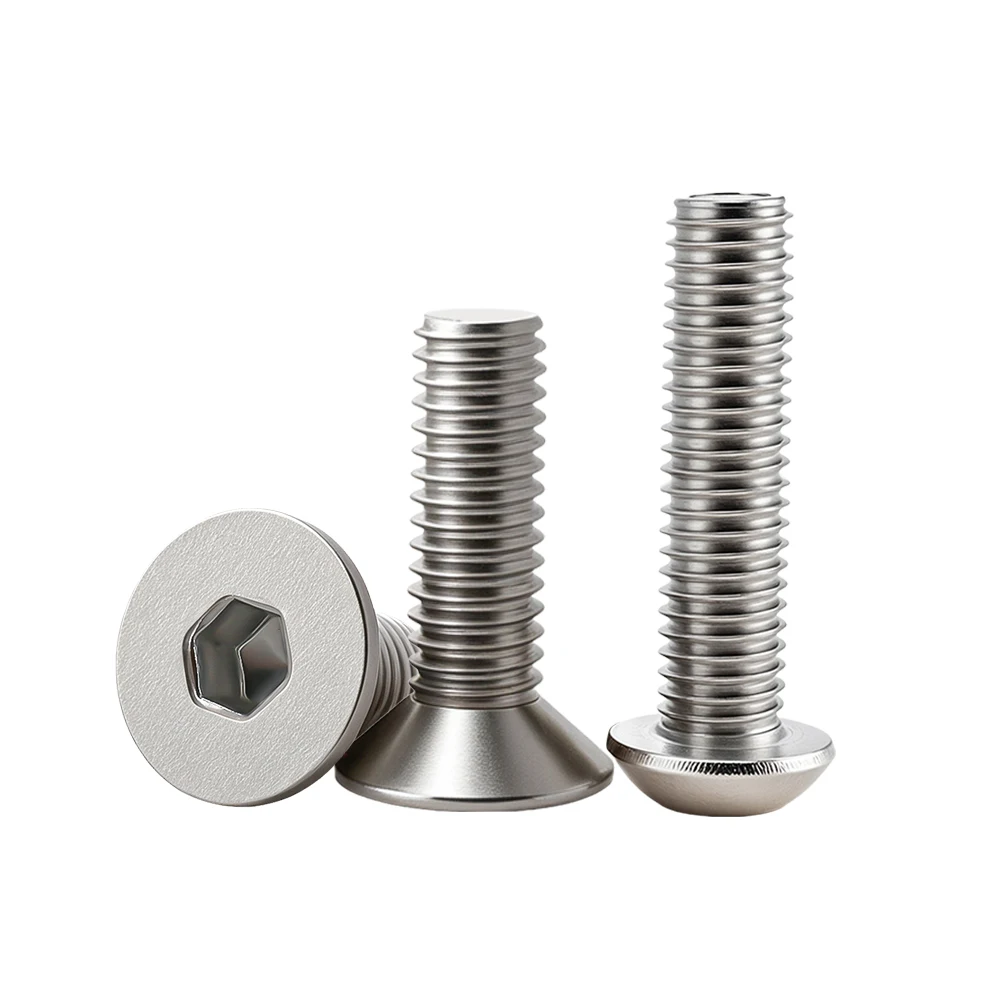 304 Stainless Steel Hex Socket Screw Thread Metal Machine Bolts M3 M4 M5 M6 M8 DIN912 DIN7991 ISO7380 A2 Hexagonal Allen Screws