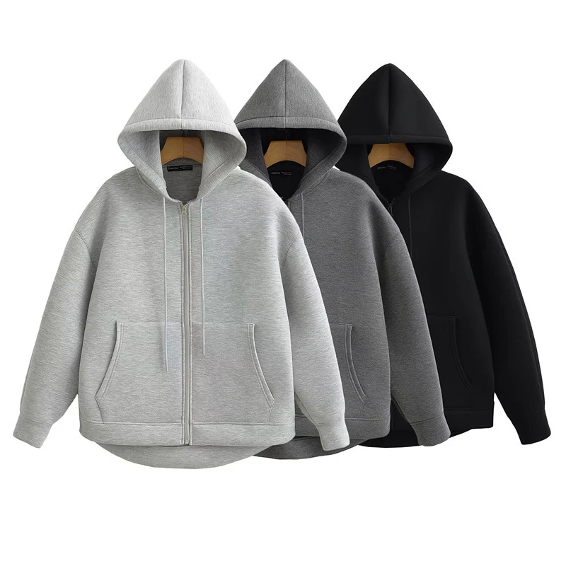 2024 Winter Nieuwe Dames Hoodie High Street Unisex Stijl Dubbele Zakken Oversized Losse Sweatshirts Bovenkleding Top Cyxx073