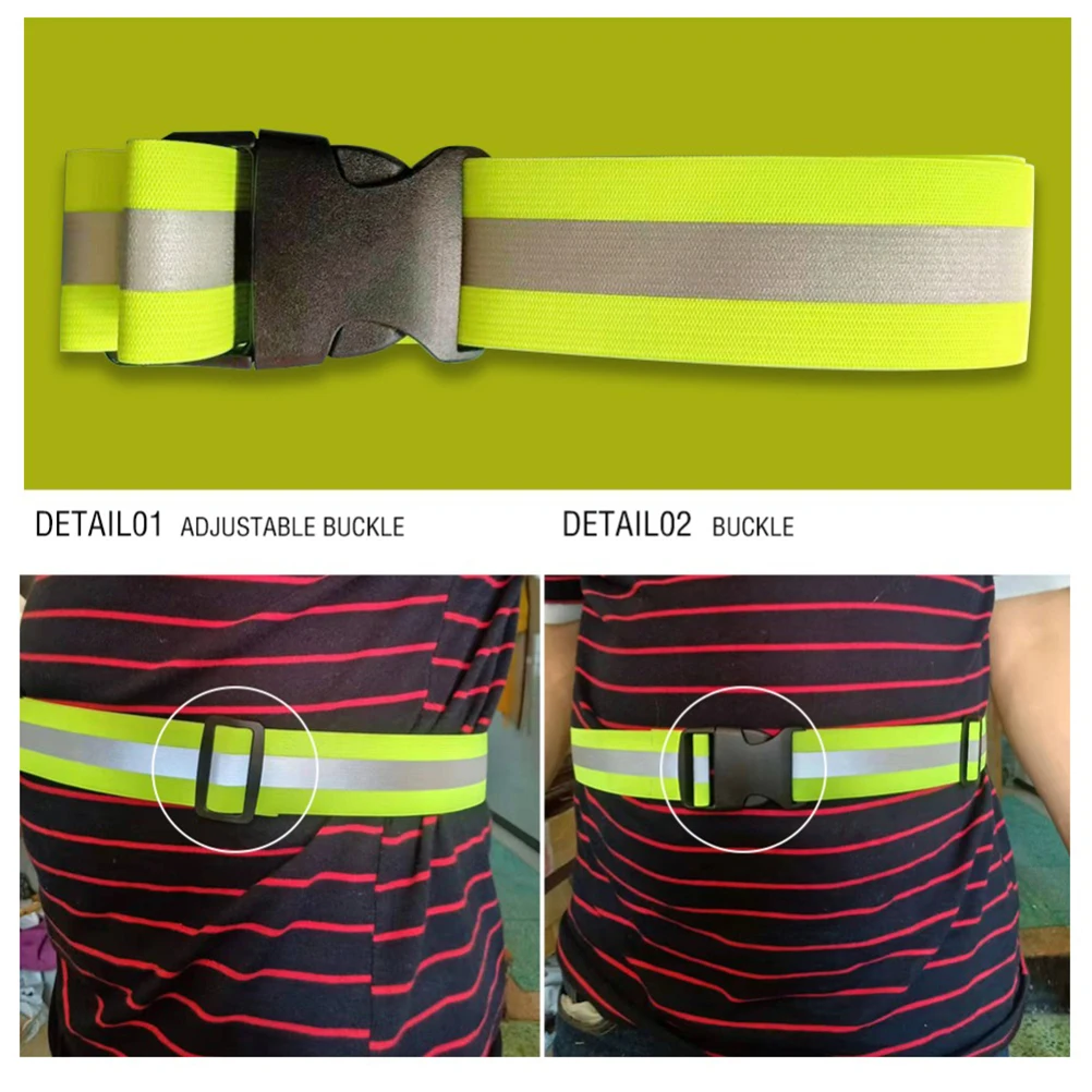 Cintura di sicurezza riflettente per la corsa notturna con protezione in vita con fascia elastica riflettente