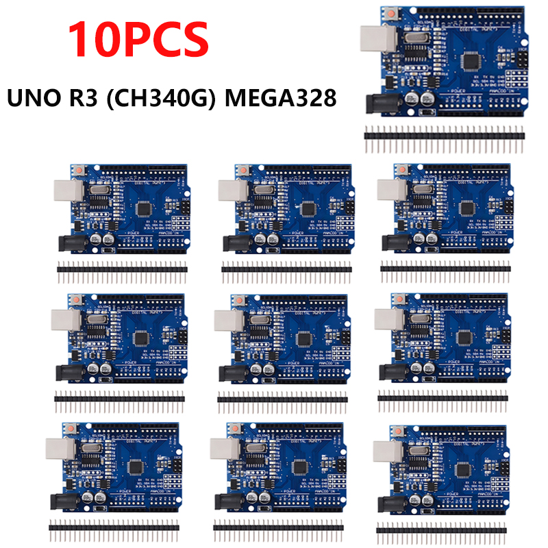 1-10 Uds UNO R3 oficial (CH340G) Chip MEGA328P para Arduino UNO R3 + CABLE USB/TYPE-C ATMEGA328P-AU Placa de desarrollo 16Mhz