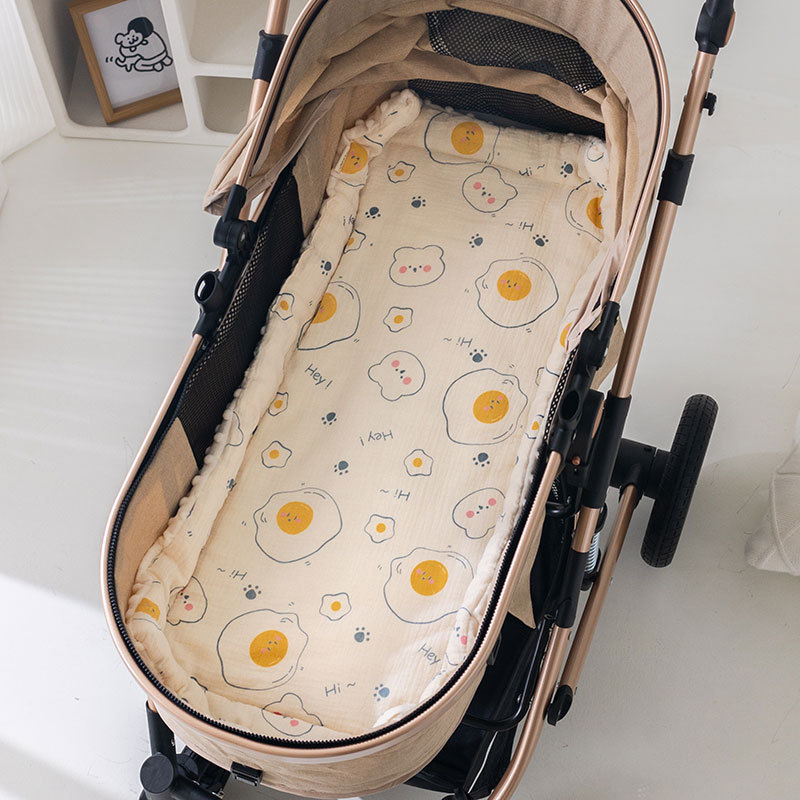 Urso dos desenhos animados carrinho de bebê assento almofada algodão macio recém-nascido almofada de assento de carro infantil colchão esteira criança pram acessórios