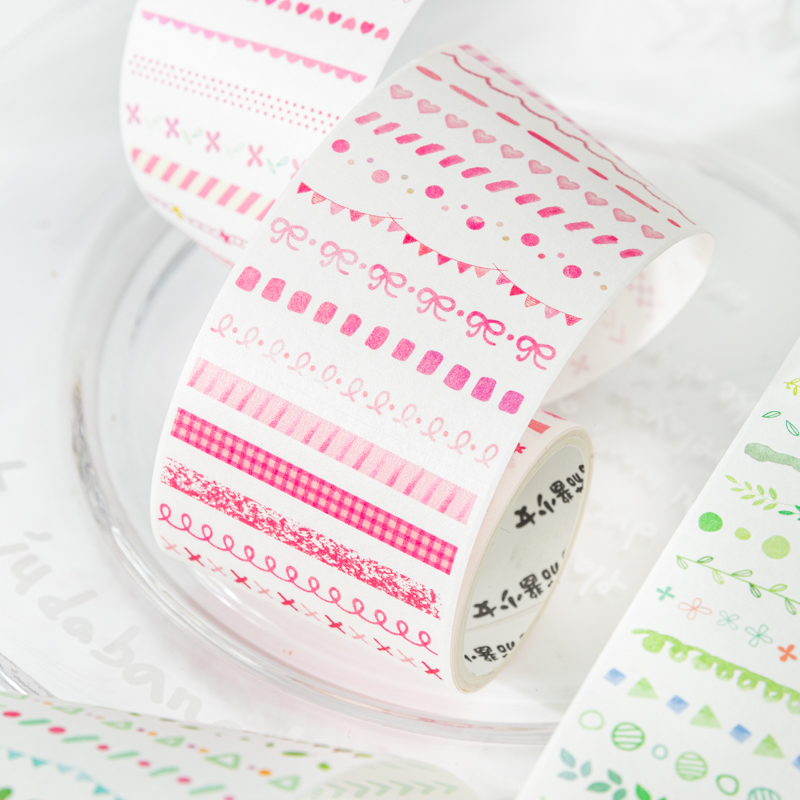 Yoofun เทปจับแพะชนแกะสายรุ้งขนาด4.5x200ซม. ทำจากวัสดุลายดอกไม้สมุดติดไดอารี่แบบทำมือสร้างสรรค์กระดาษกาว