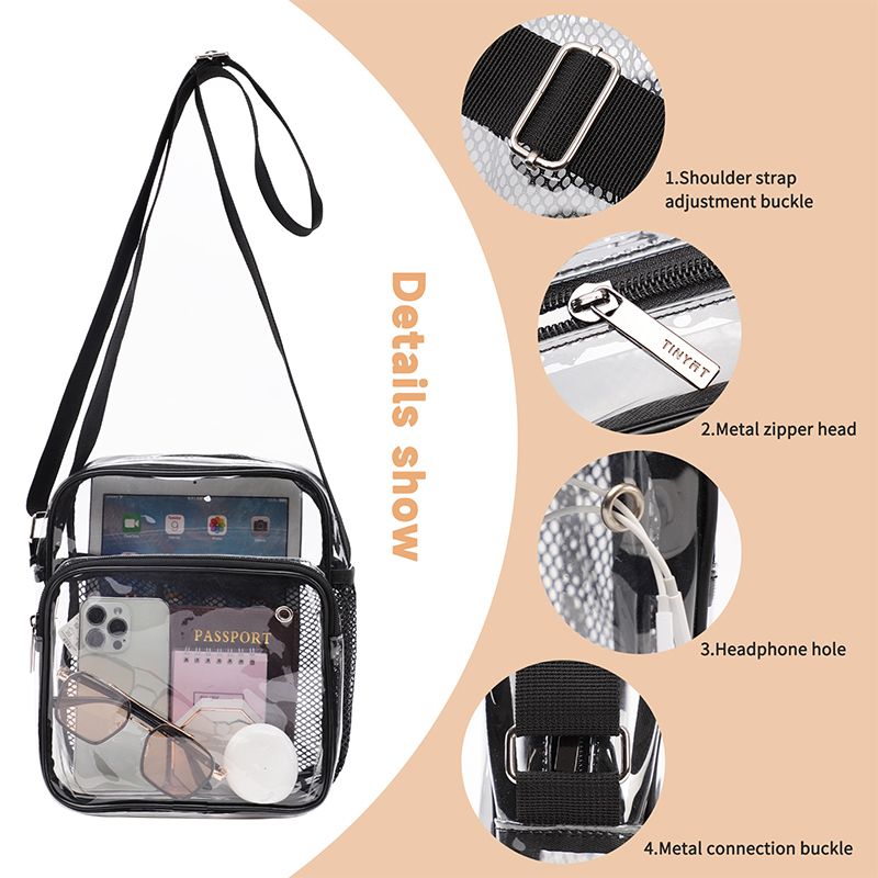 Tinyat-女性用軽量メッシュストラップ,防水,透明,PVCバッグ,紛失防止,ヘッドセット,傘型電話,9.7インチ,iPad