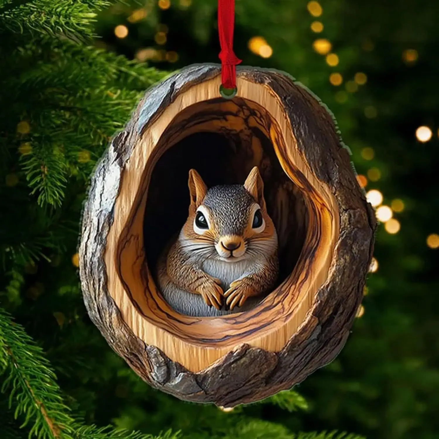 Adornos navideños acrílicos con dibujos de bosque, adornos navideños acrílicos, decoración de temporada para techo de árbol, bonitos colgantes