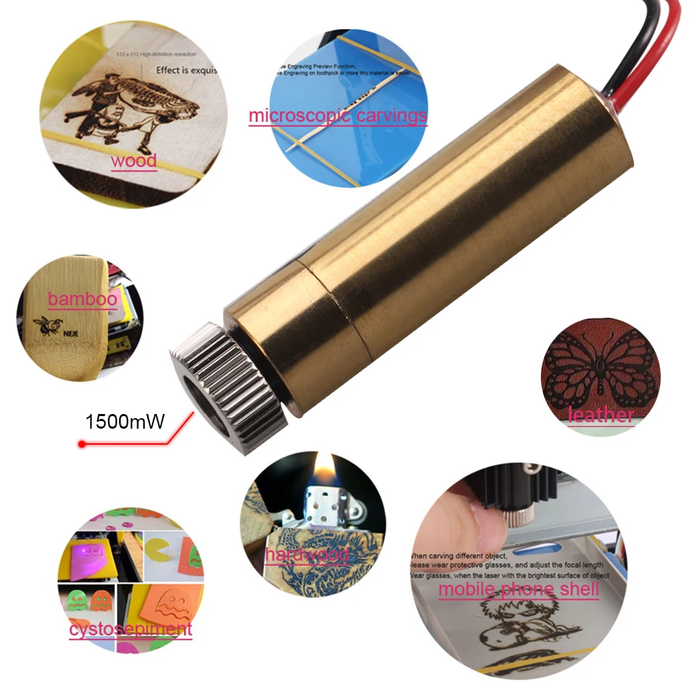 NEJE 푸른 빛 CNC 초점 모듈 레이저 1000mW/1500mW/2000mW 레이저 파장 405nm 레이저 조각 DIY 부품