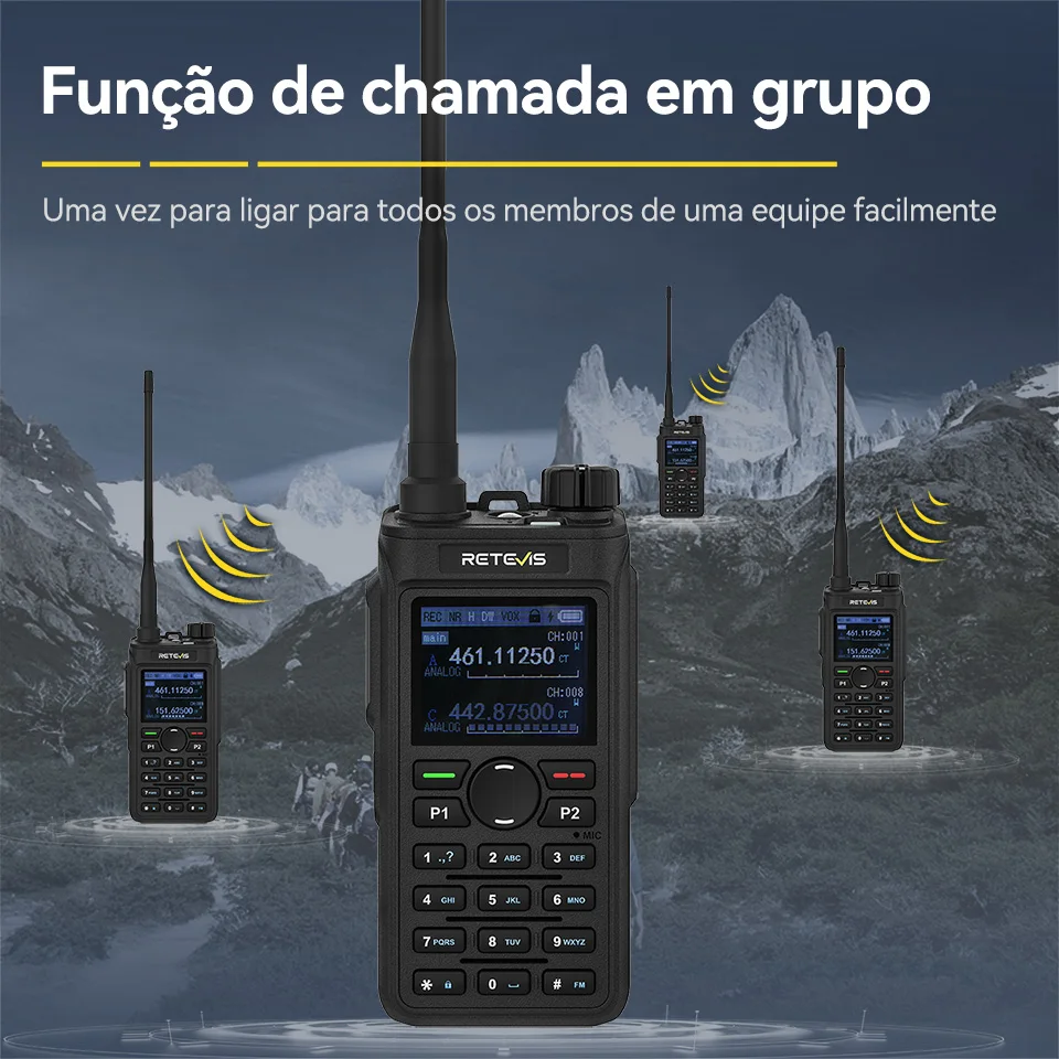 Retevis C62 walkie talkie 5W radio de comunicação longo alcance VHF UHF rádio amador walkies talkies longa distância portátil camping ham radio walkie talkie profissional VOX