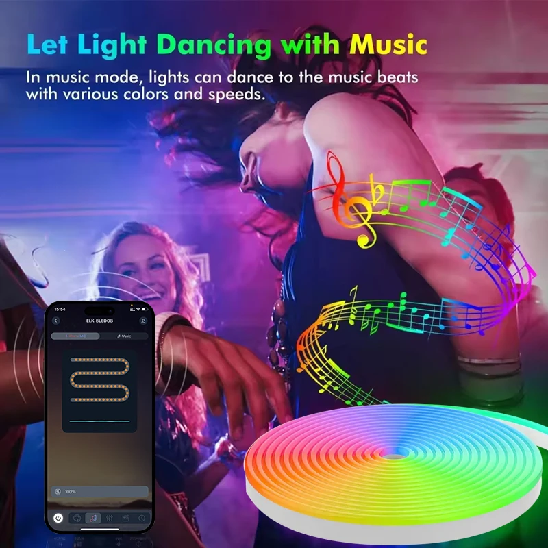 Tira de neón LED USB RGB que cambia de color con control remoto, decoración multiusos para el hogar, perfecta para Halloween y Navidad
