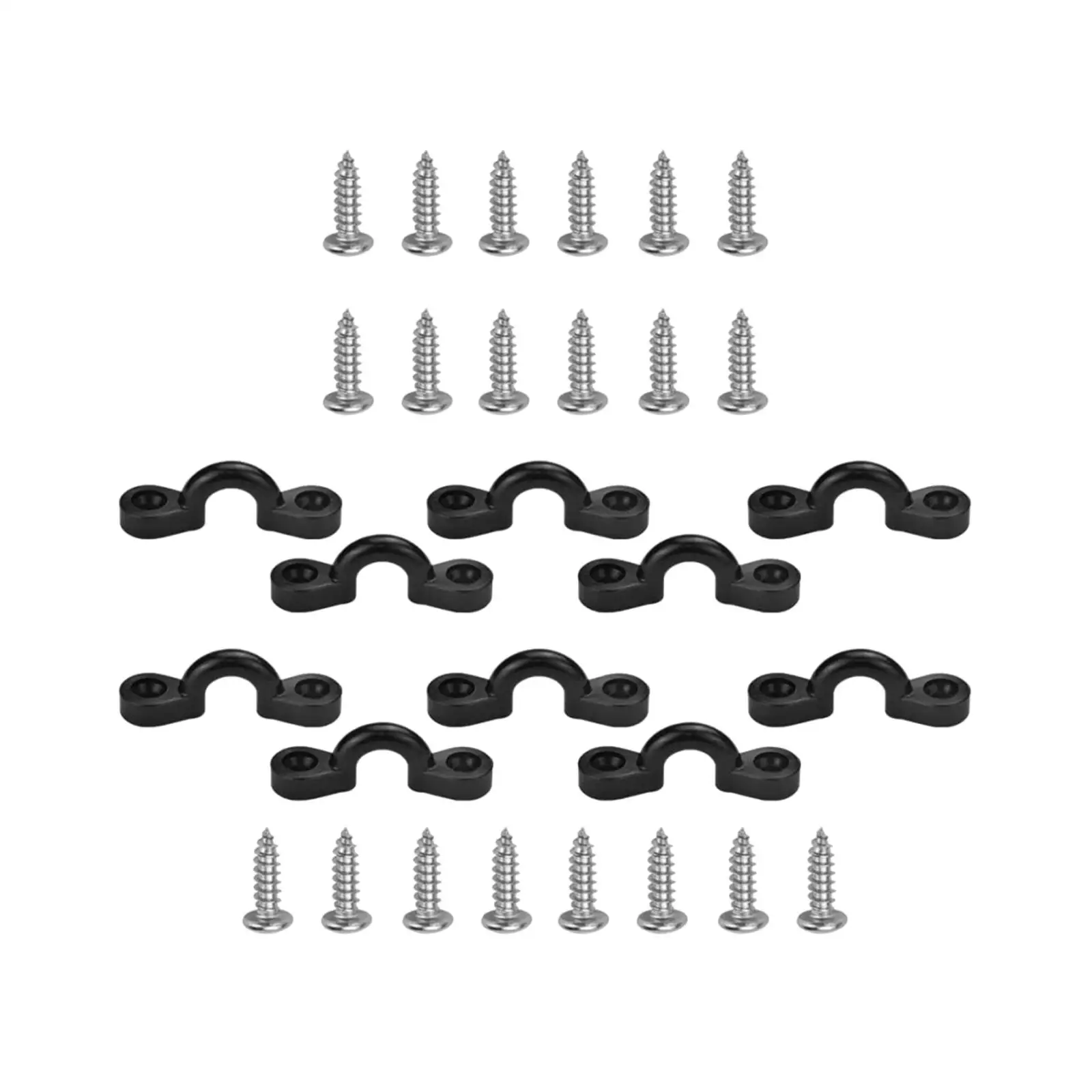 Almohadilla para Kayak, Hardware de punto de anclaje tipo C, ojal de hebilla con mango de tracción con tornillos para canoas, barcos, Kayaks, 10 Uds.