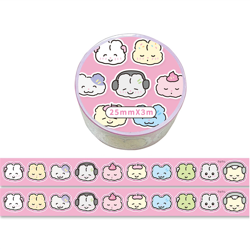 Kawaii 3m diy mão tenda fita adesivo kpop adesivos decorativos bonito dos desenhos animados papelaria escolar
