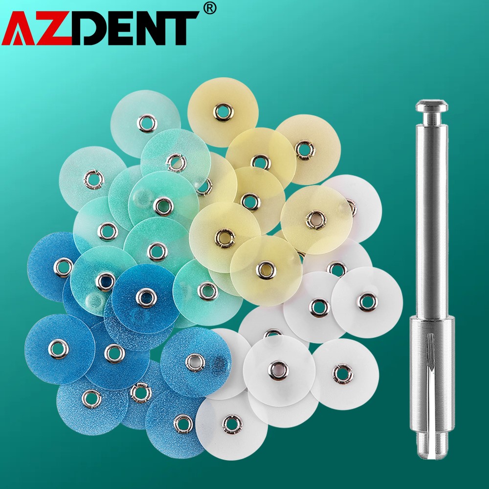Azdent Đánh Bóng Răng Đĩa Tổng Giảm Contouring Mandrel Sọc Bộ Vật Liệu Làm Trắng Răng