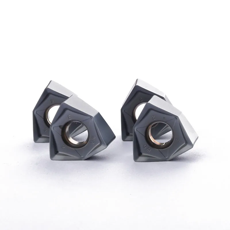 10 piezas WNMU 080608   Insertos de carburo de alimentación rápida hexagonal de doble cara WNMU 080608   Insertos de fresado para MFWN90