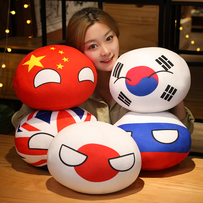 10-40cm Kawaii Countryball peluche de juguete de Polonia una EE. UU. URSS FRANCIA Rusia Reino Unido Japón UE CANANDA ITA RU sofá almohada colgante