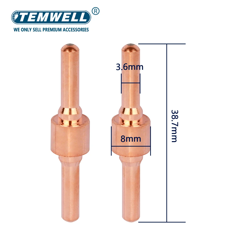 40pcs Red Copper Extended Long Plasma Cutter Tip Electrodes&Nozzles Kit  Consumable For PT31 LG40 40A Cutting Welder Torch