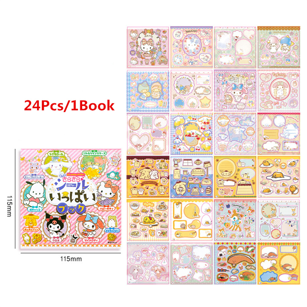 Sanrio mão conta adesivos livro material adesivo olá kitty kuromi cinnamoroll dos desenhos animados menina decalque brinquedos decorativos