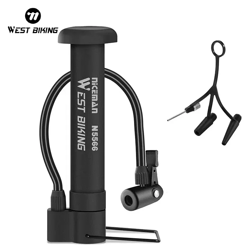 Biking West biking ปั๊มจักรยาน MTB 80 PSI ปั๊มจักรยานด้วยตนเองปั๊มลมบอลลูนยาง Inflator Schrader
