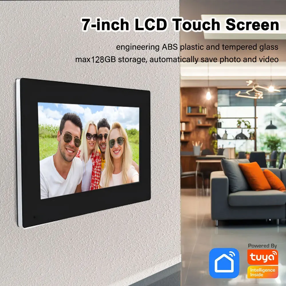 Nowy 7-calowy monitor TUYA z 2 monitorem WiFi Wideodomofon TUYA Smart Home APP Bezprzewodowy wideodomofon RFID Kamera HD System kontroli dostępu