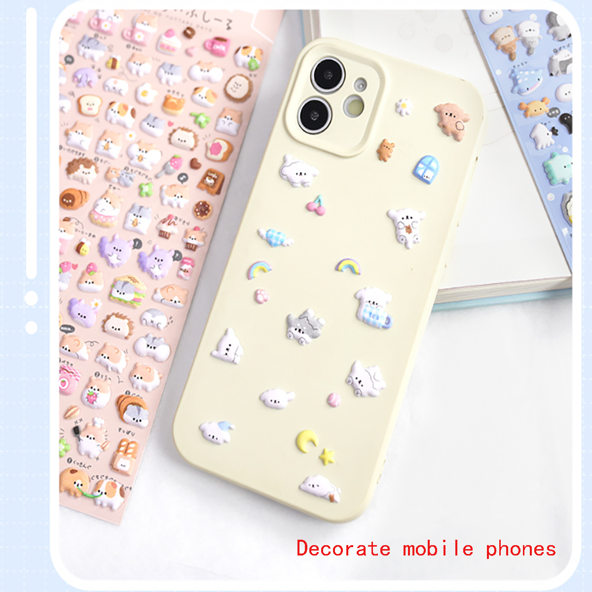 3 pçs kawaii mini animais dos desenhos animados 3d inchado adesivos bonito scrapbooking diy diário papelaria adesivo deco estética arte suprimentos