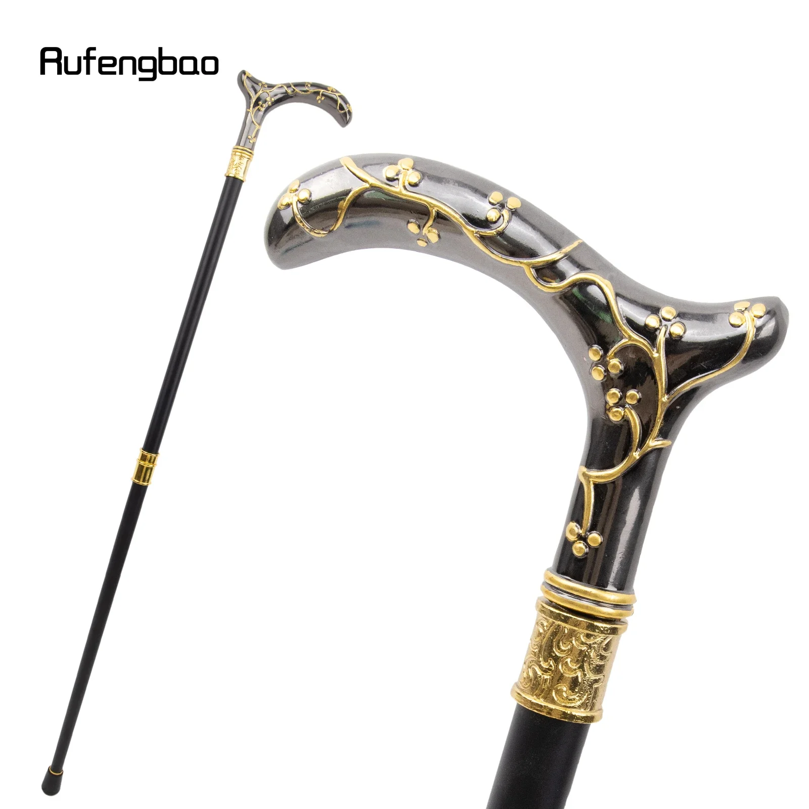 Bastón de flor de ciruelo negro dorado, bastón decorativo de moda, Vintage, Crosier, 93cm