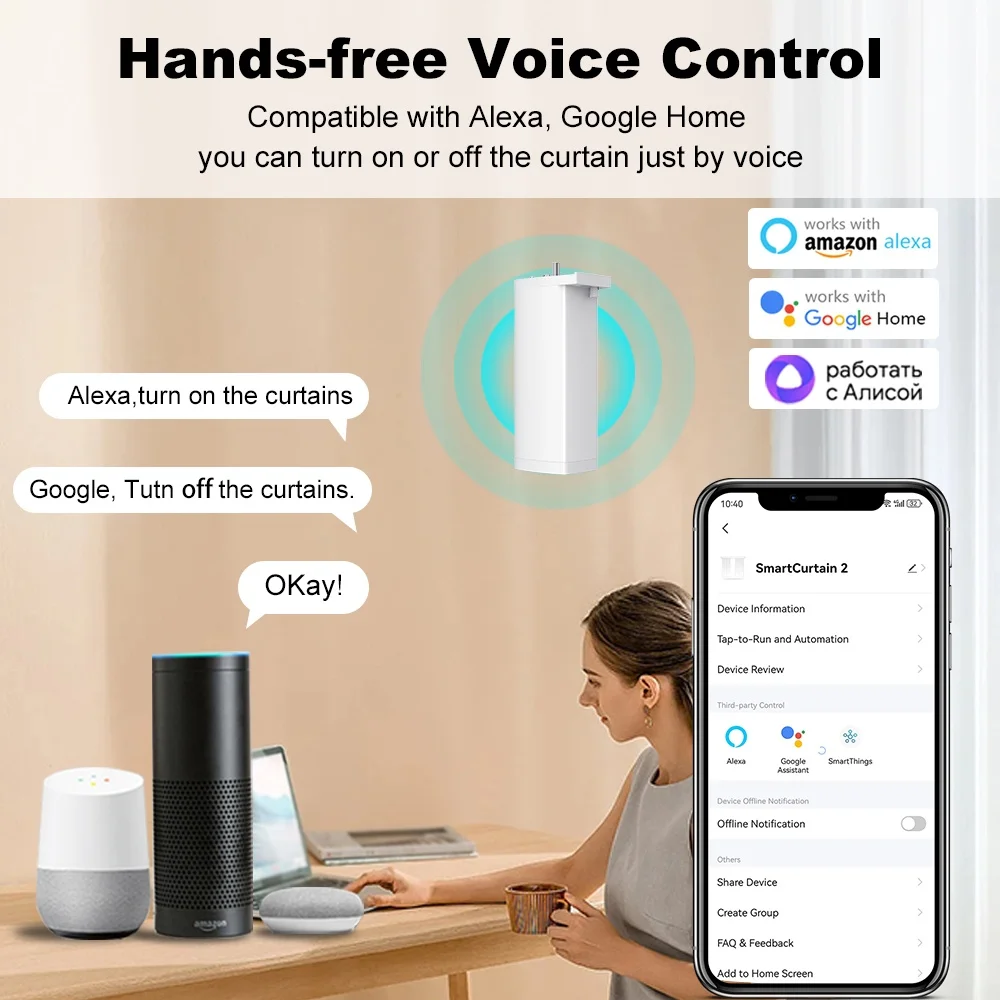 Inteligentny silnik do zasłon Smart Tuya Zigbee/WIFI, elektryczny, automatyczny, super cichy, inteligentny, obsługa głosowa Alexa Google Assistant