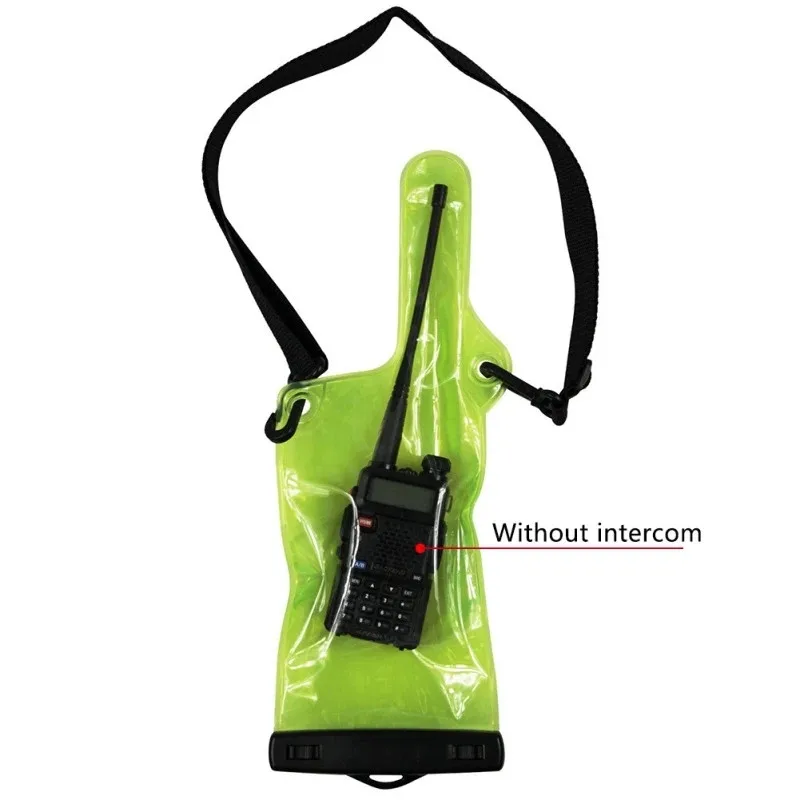 Bolsa portátil de pvc à prova d'água, bolsa para walkie talkie, rádios em dois sentidos, alça ajustável, suporte de capa protetora com cordão
