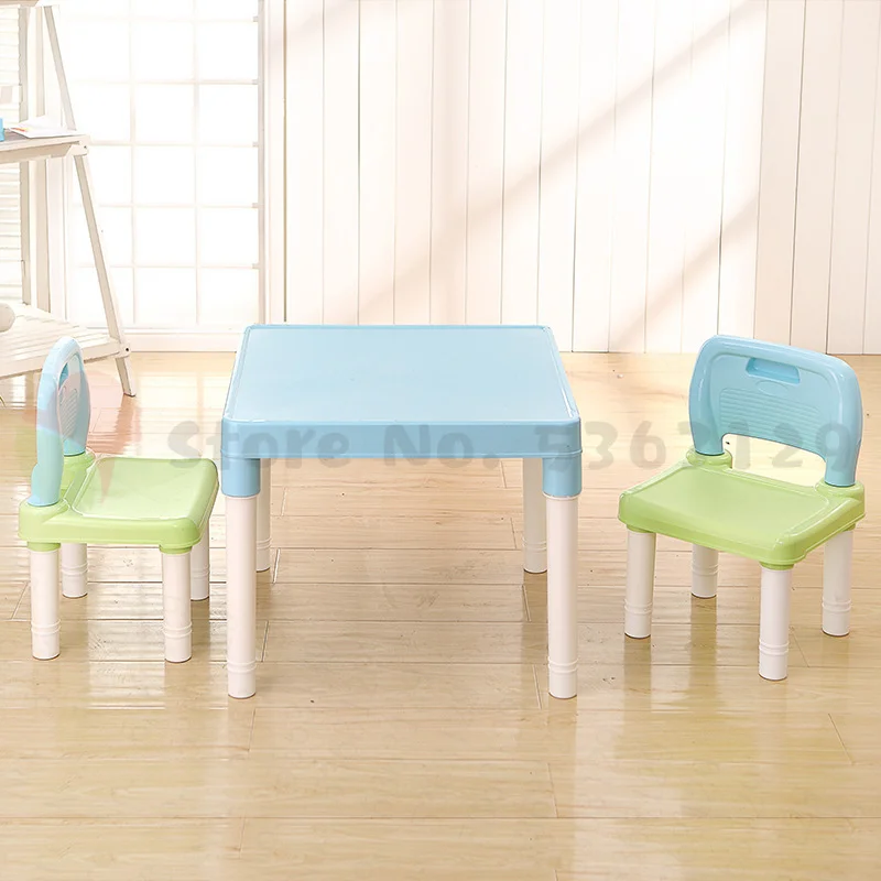 Plastic Table and Chair Set for Kids Studying Desk Home Learning Desk Writing Homework Combination
