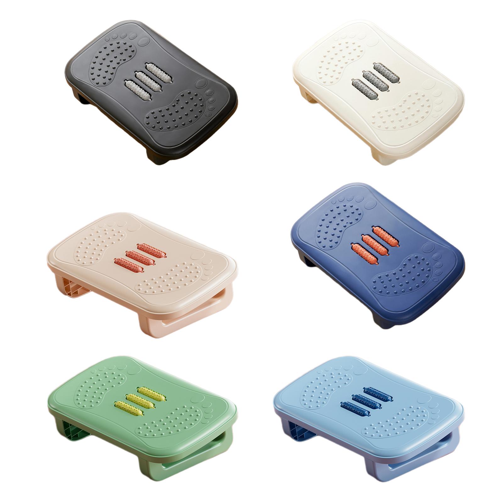 Foot Stool with Massage Rollers Leg Rest Foot Support Foot Rest Under Desk for Car Office Women Men Living Room Computer Desk