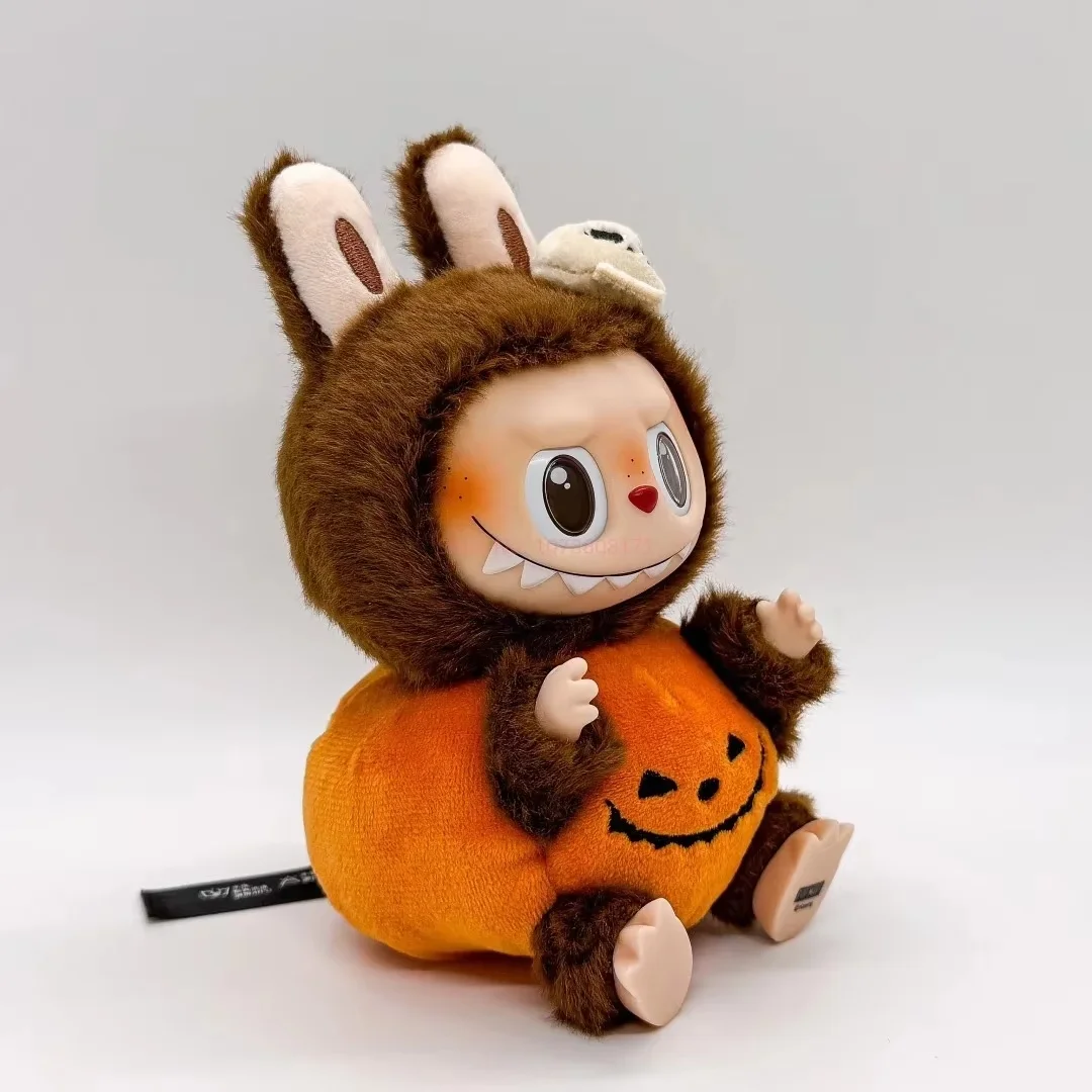 Labubu Happy Hallowween Party Series - Colgante de felpa de vinilo de calabaza sentada, réplica limitada de Halloween de edición limitada de EE. UU.