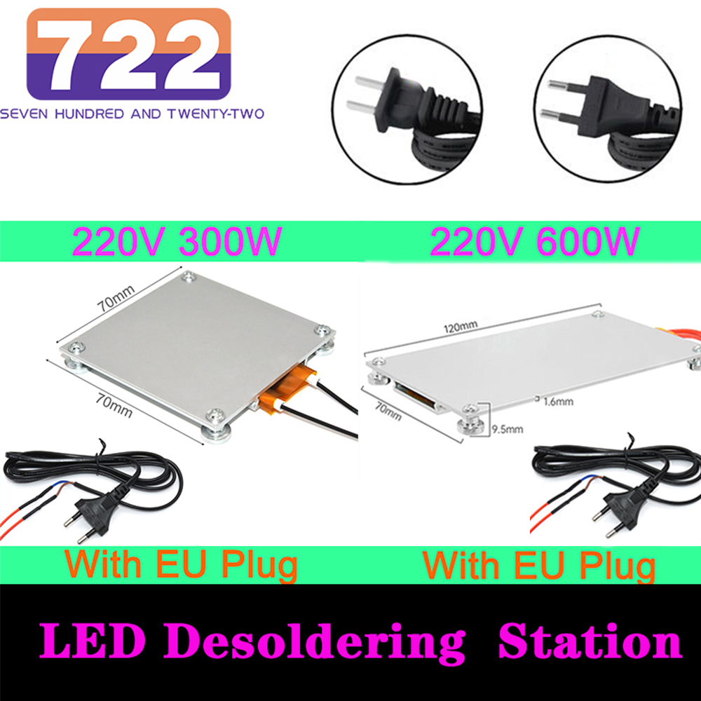 HD 220 V Heizung Löten Chip Rechteck Aluminium Entlöten BGA LED Lampe Station PTC Split Platte LED Entferner 260 Grad 600 W
