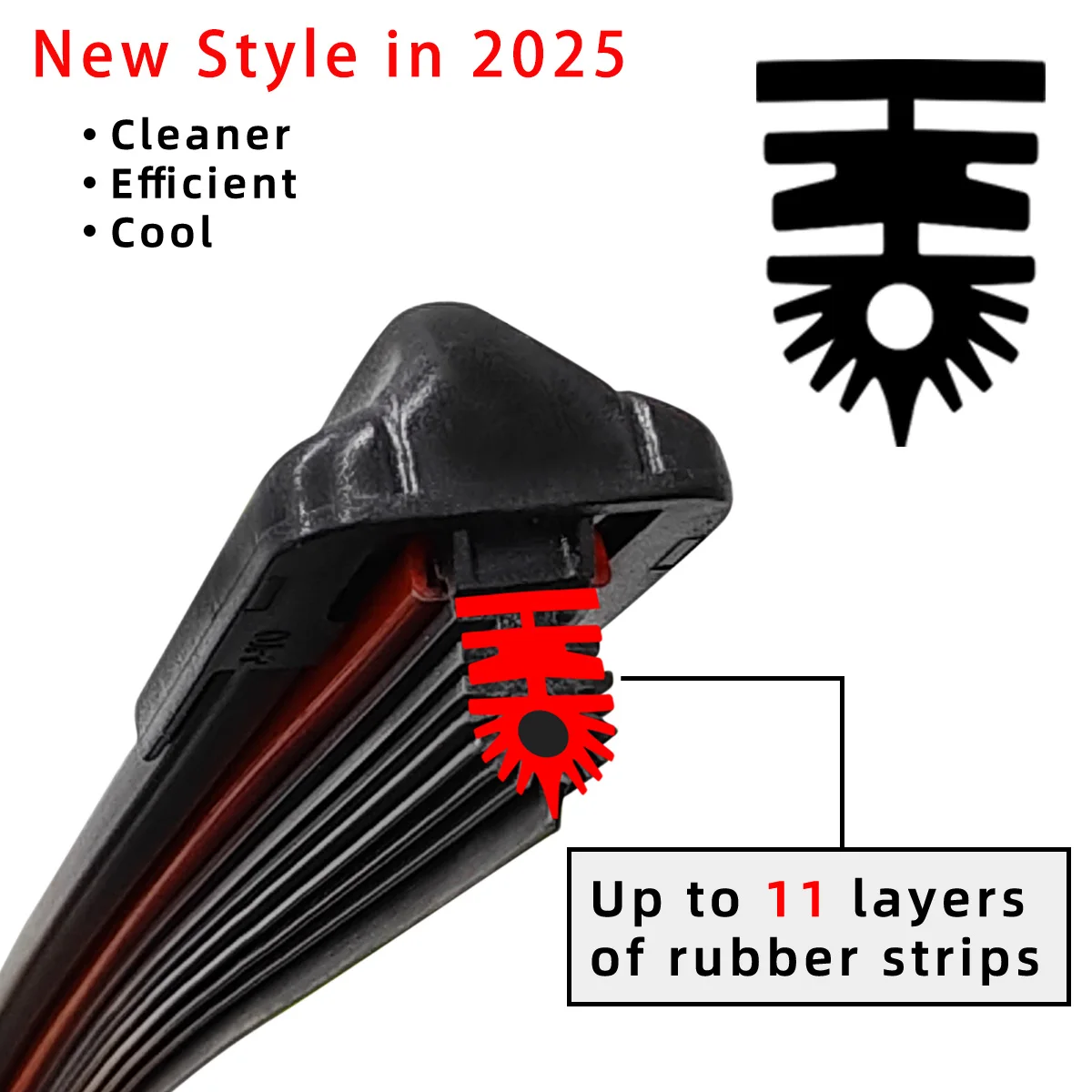 Auto Frontscheibenwischerblatt 11 Schicht Gummistreifen Wischerblatt J/U-förmiges Wischerblatt 14"15"16"17"18"19"20"21"22"24"26"28"