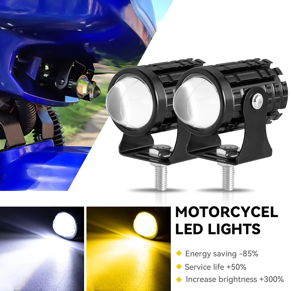 Reflektory motocyklowe LED Reflektory pomocnicze Mini projektor Światło przeciwmgielne Przednia lampa do jazdy Uniwersalne dwukolorowe akcesoria Moto