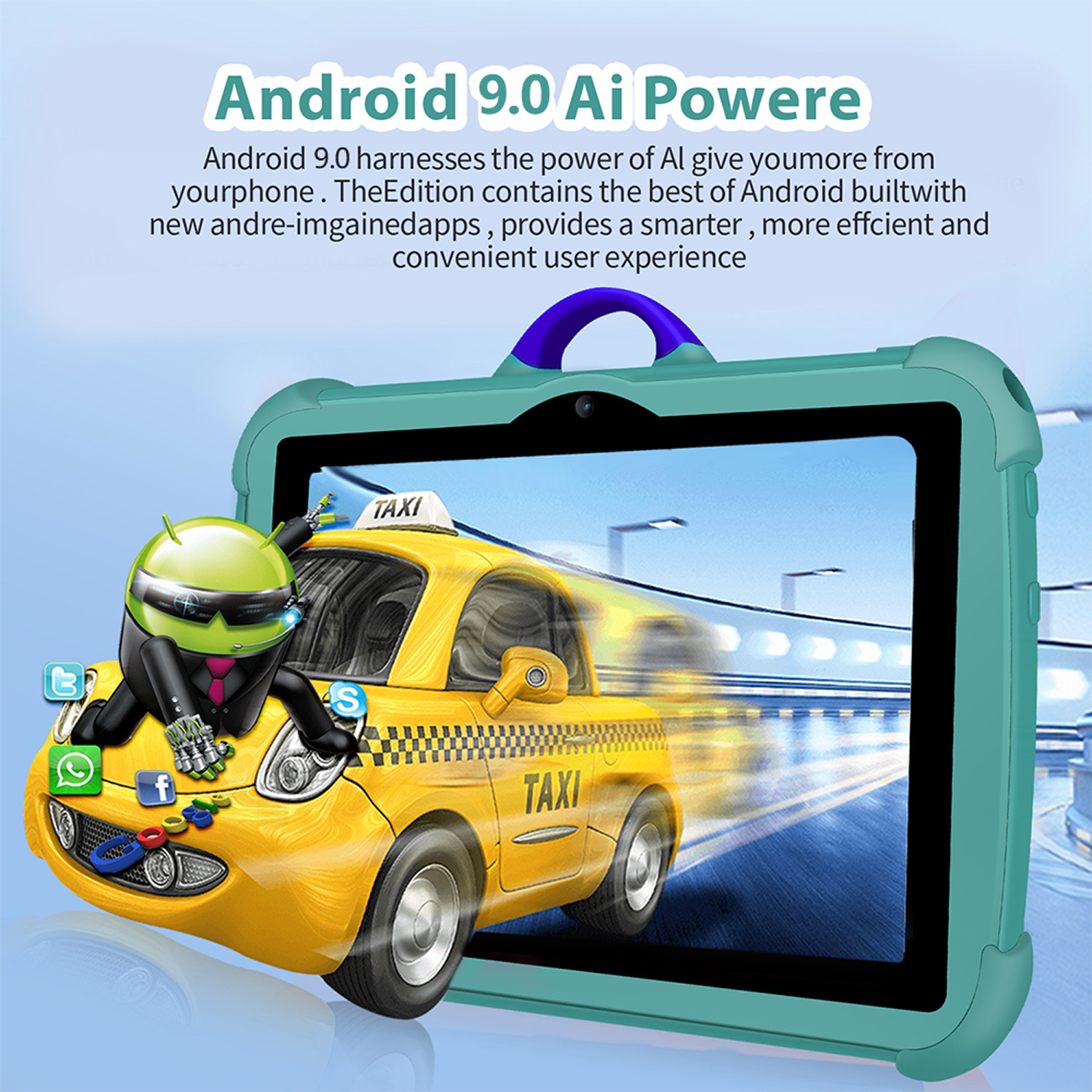 New 7 Inch Global Version 5G WiFi Kids' tablet Quad Core 4GB RAM 64GB ROM Dual BOW Cameras Children's Gifts Tablets Android 9.0