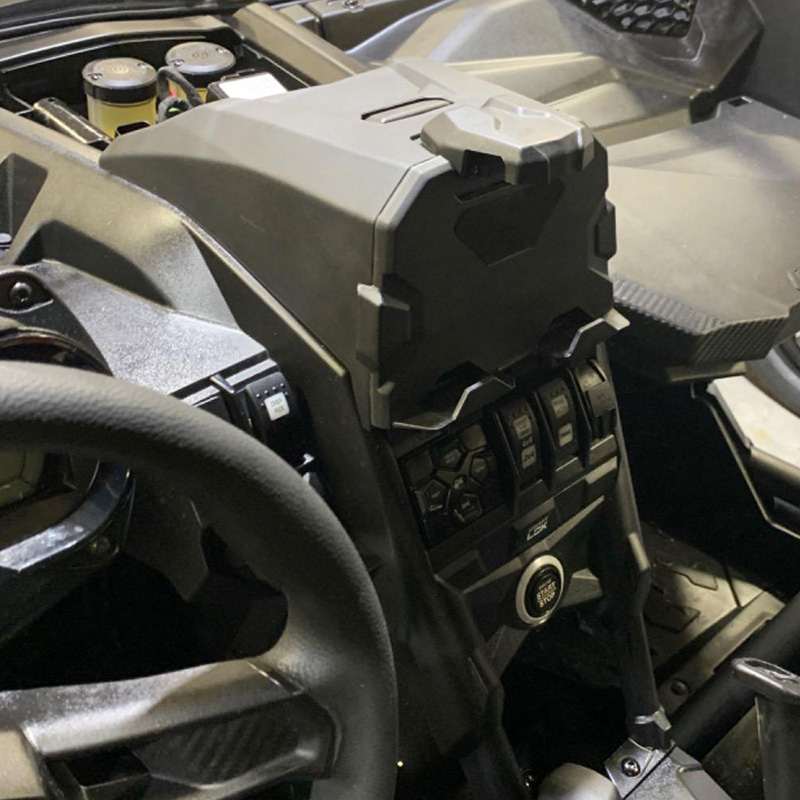 Suporte para smartphone com modelos de armazenamento integrados, bandeja organizadora para 2017-2023 can am maverick x3, acessórios 715002874