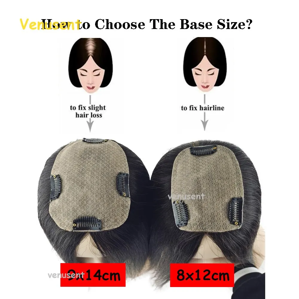 8X12cm Lụa Da Đế Topper Nữ Toupee Trung Quốc Trinh Nữ Tóc Bộ 4 Kẹp Trong Tự Nhiên Da Đầu Hàng Đầu Phủ giá Rẻ Chia Tay