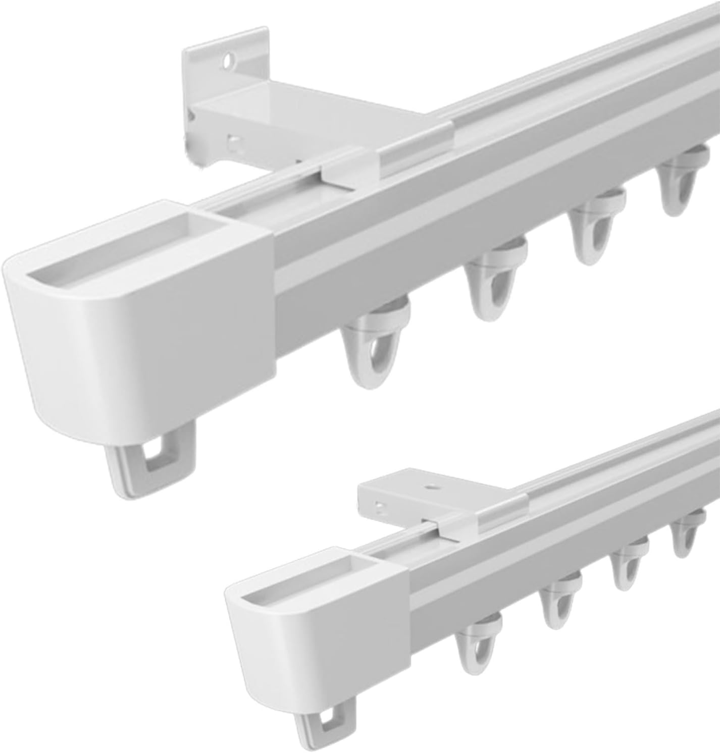 Aluminio para montaje en techo y pared, 300 cm (2 x 150 cm), cortina blanca Ra para separadores de habitaciones, ventanas de bah