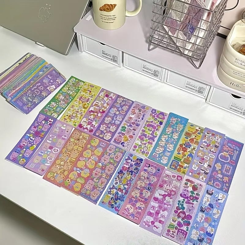 Adesivi Kawaii per bambini Simpatico diario estetico stazionario Decorazione Forniture artistiche Adesivi per Scrapbooking Lotto Scrivania di carta coreana